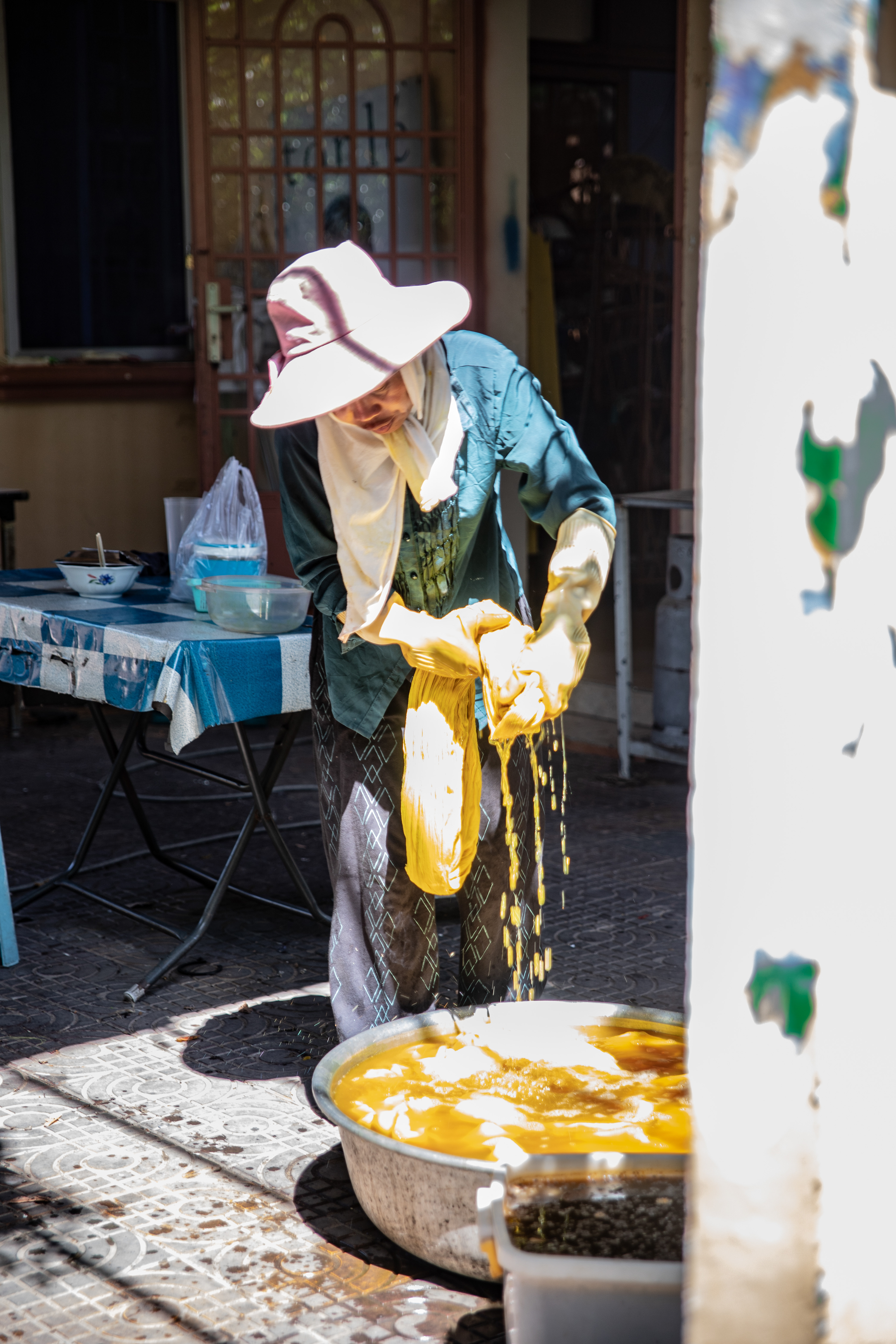 Working with Turmeric dye!