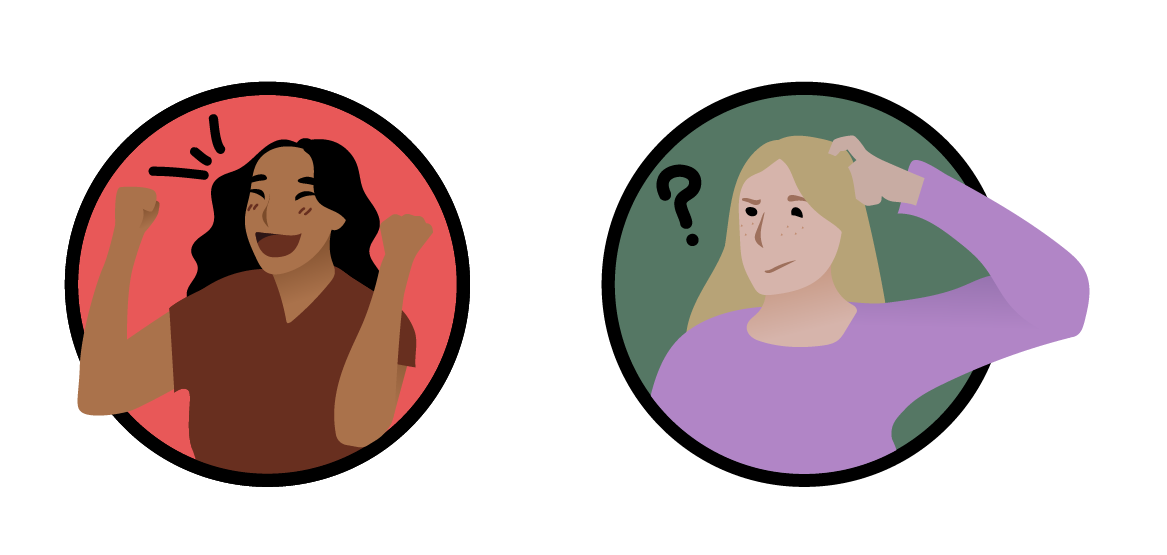 Excitement/Confusion Illustrations