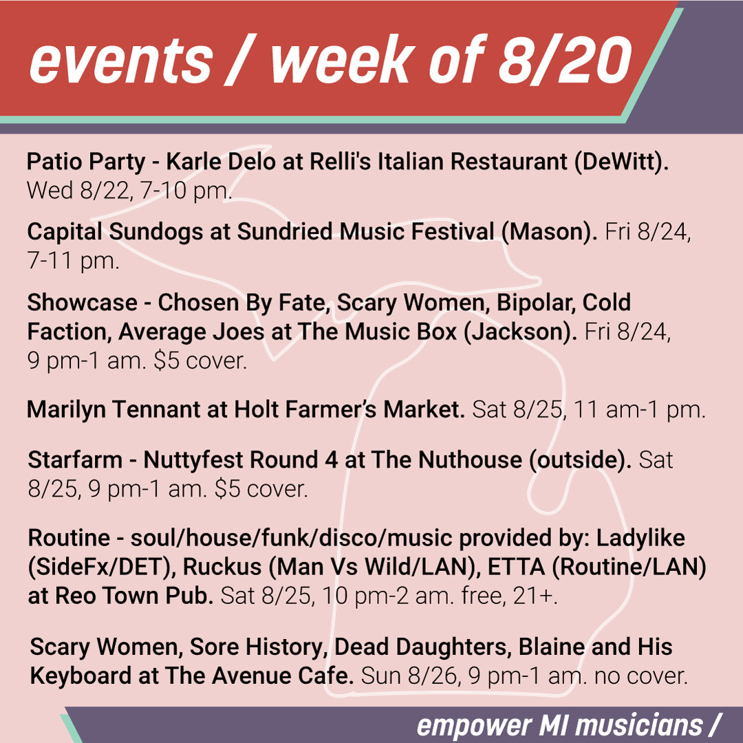 Week of 8/20/18 events graphic for Instagram