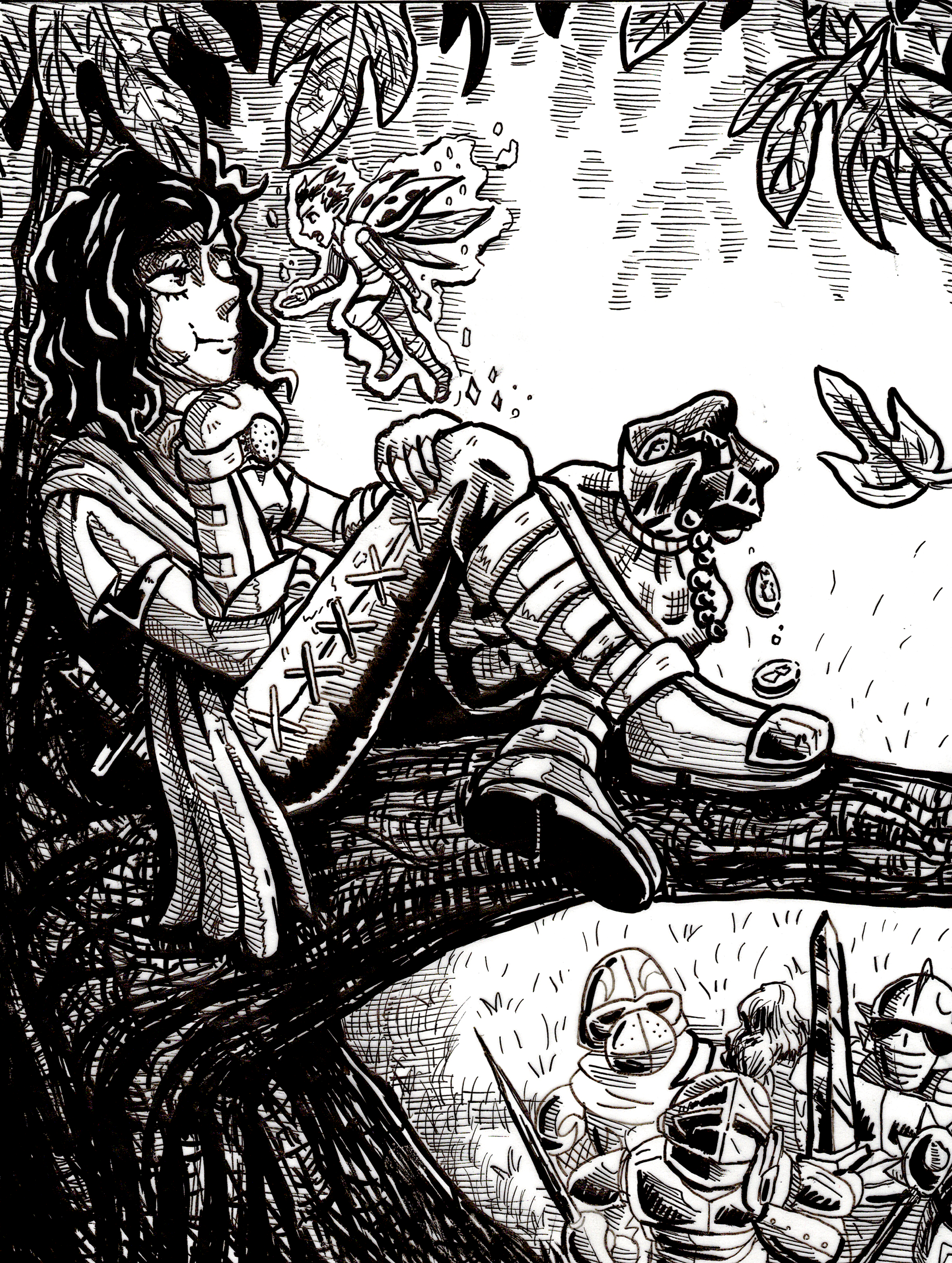 "The Thief and the Fairy" Pen and Ink 2019