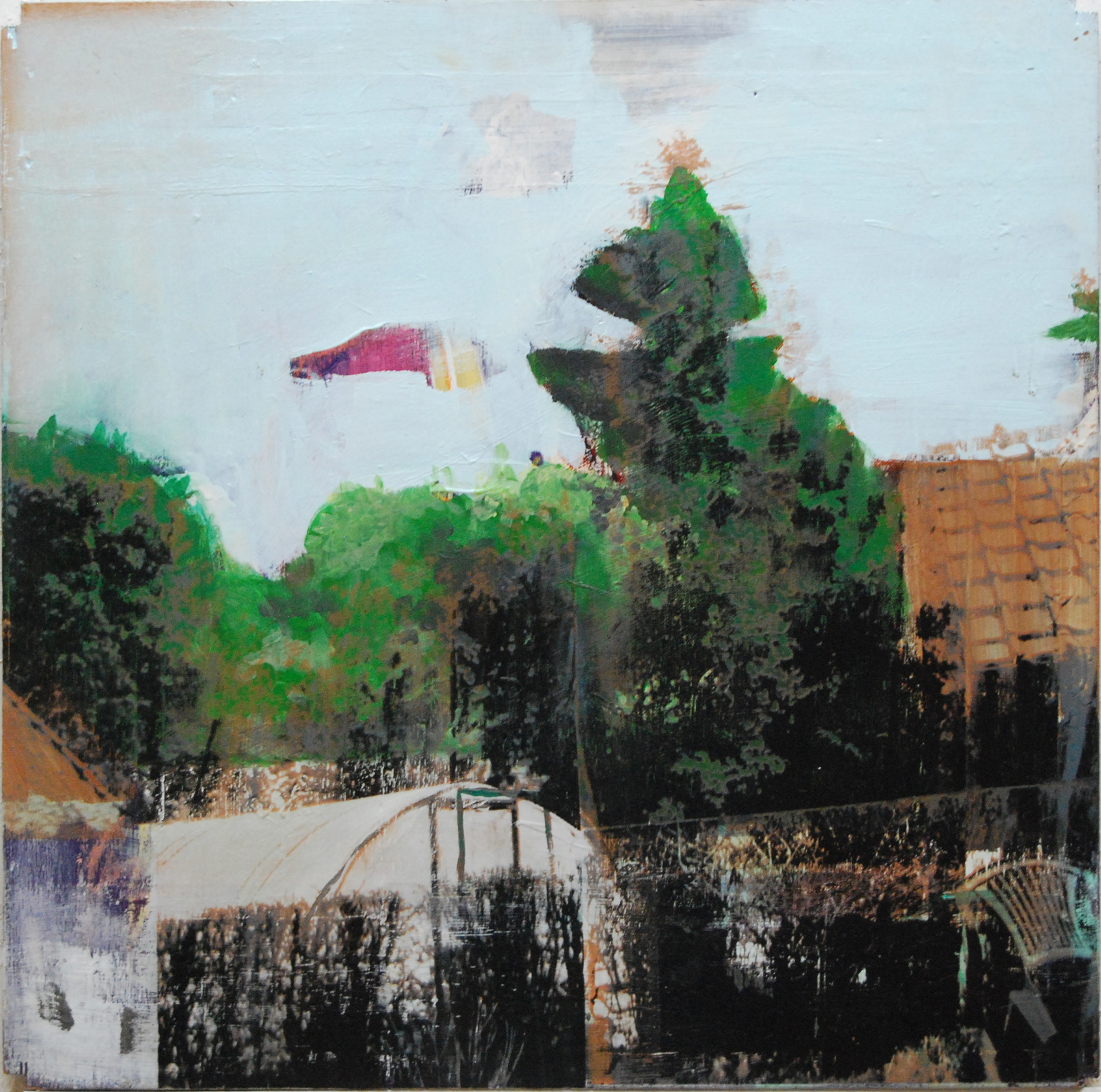 DE KAS - acryl en zeefdruk op hout - € 50,00