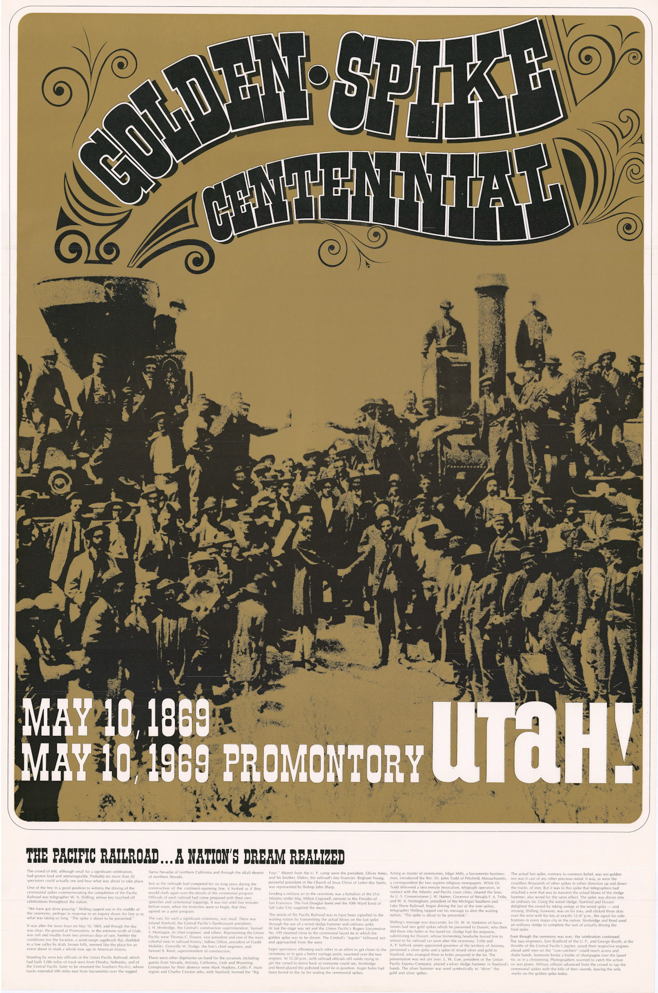 Poster 1969 Golden Spike Centennial. Bernice Gibbs Anderson Collection, NPS