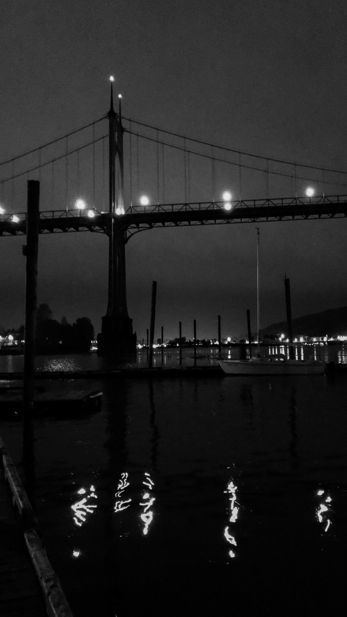 The bridge at night.