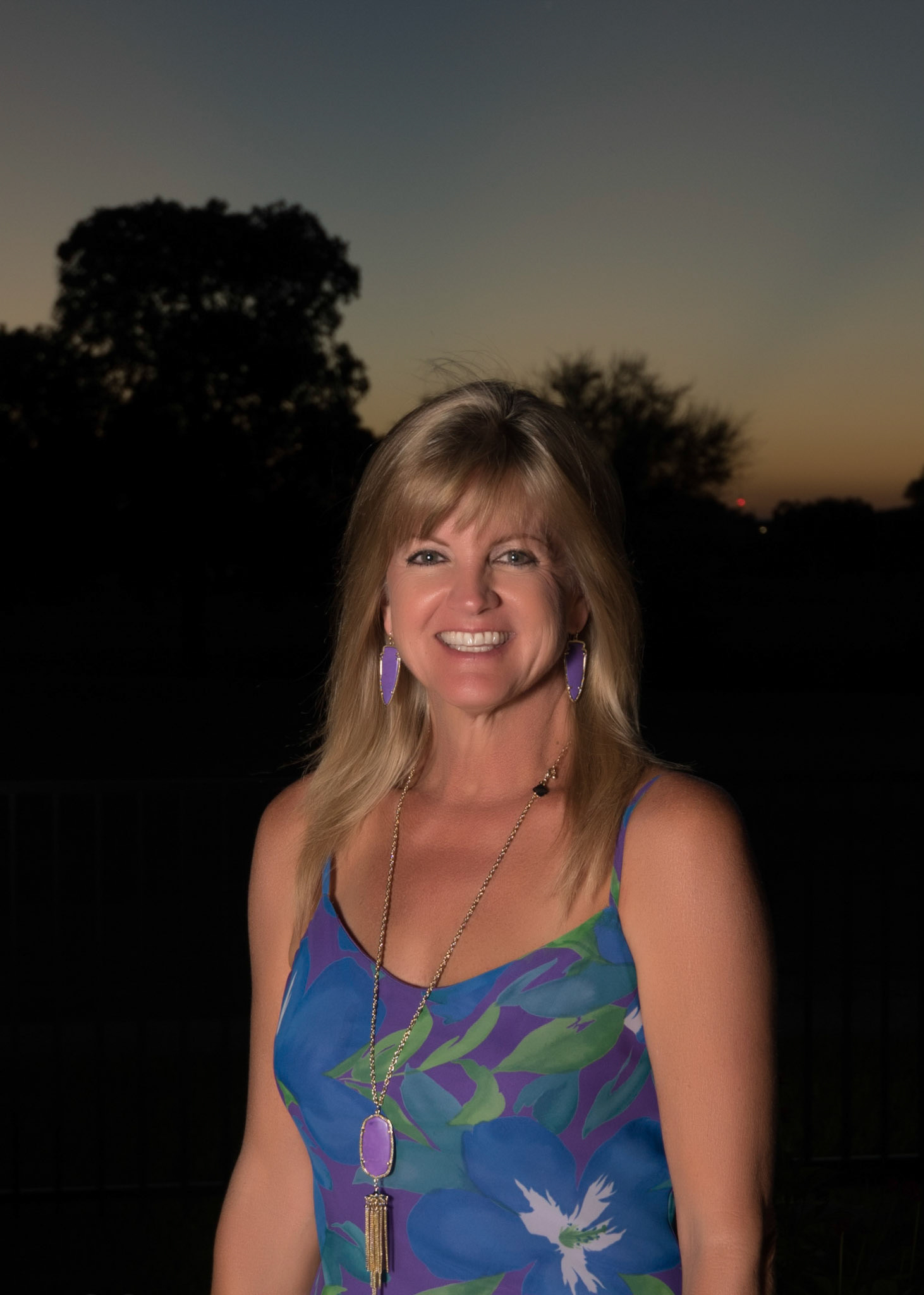 Sunset portrait in the backyard