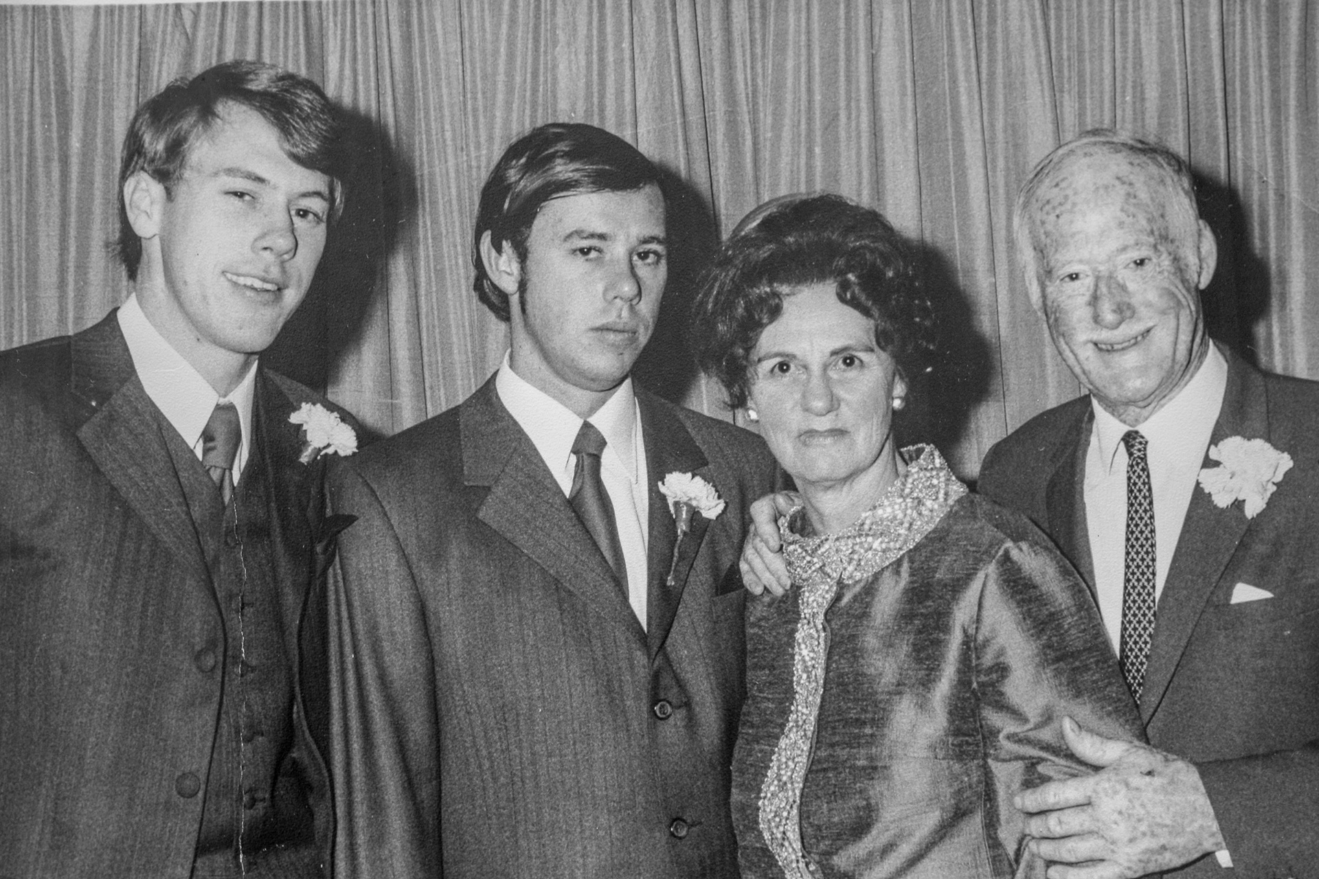 Bill, Paul, Mum and Dad, 1970