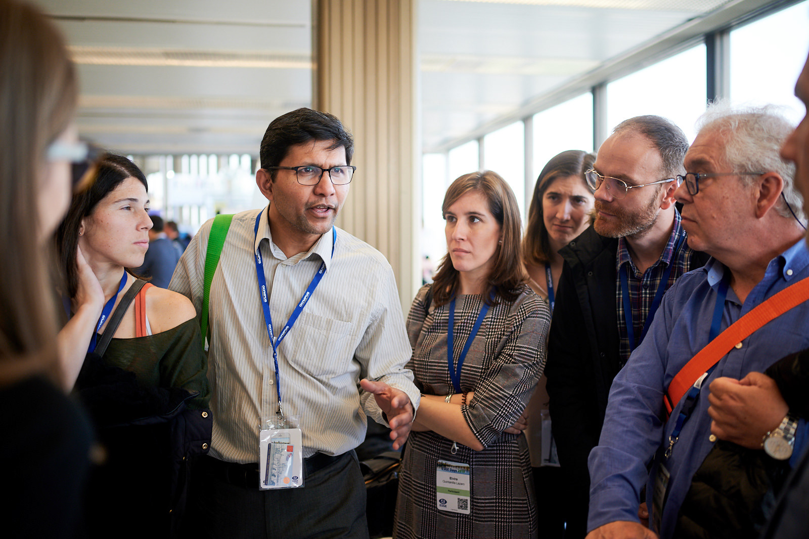 Visitors at a poster session