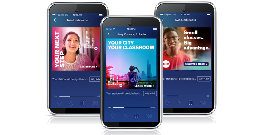 UIC Pandora ads on mobile