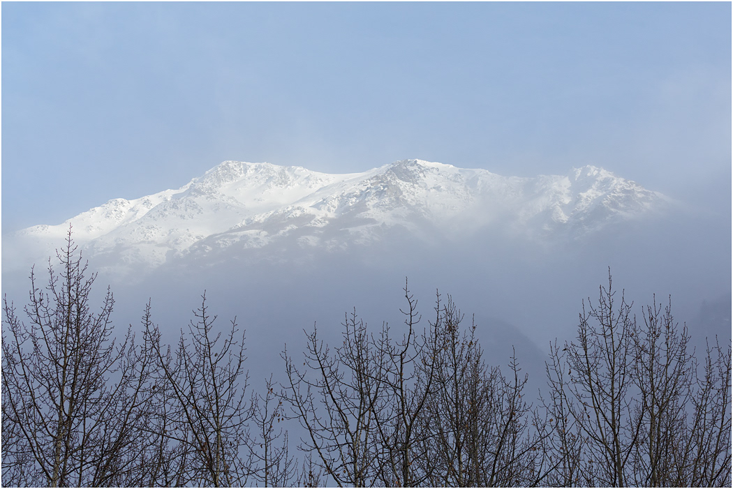 Mountains seen from Chilkat River, Alaska