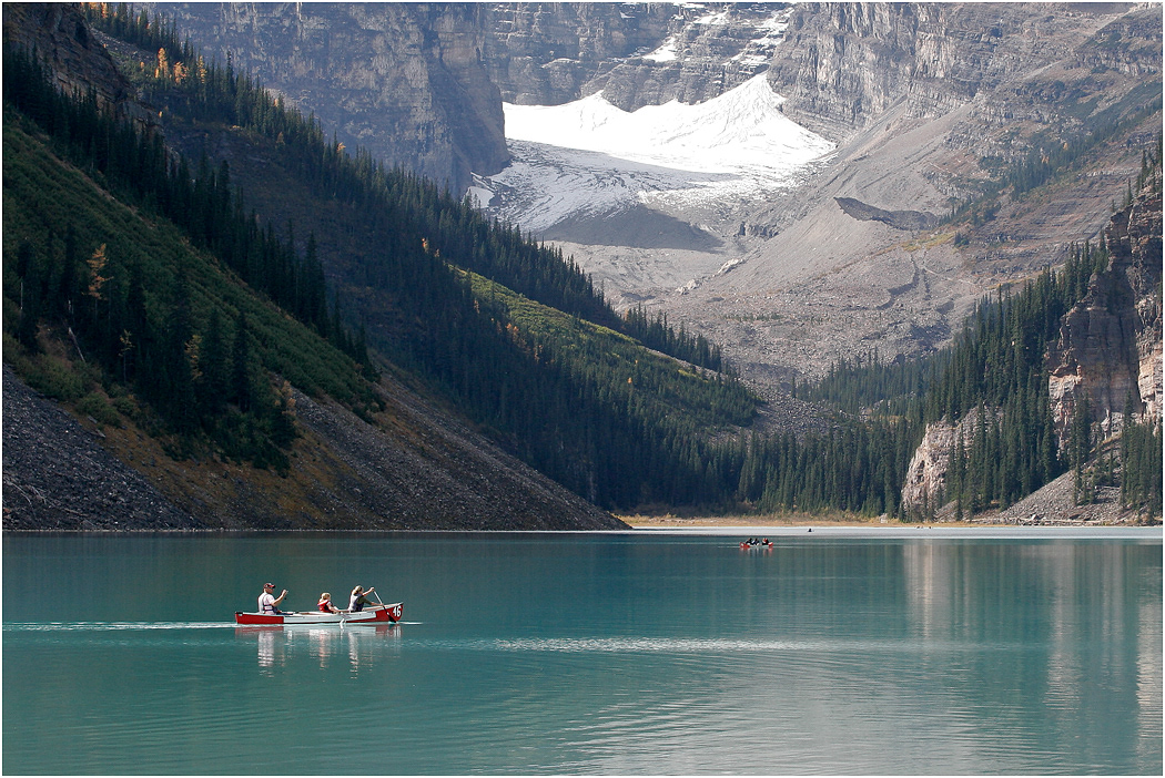 Canoeing on Lake Louise, Banff, NP