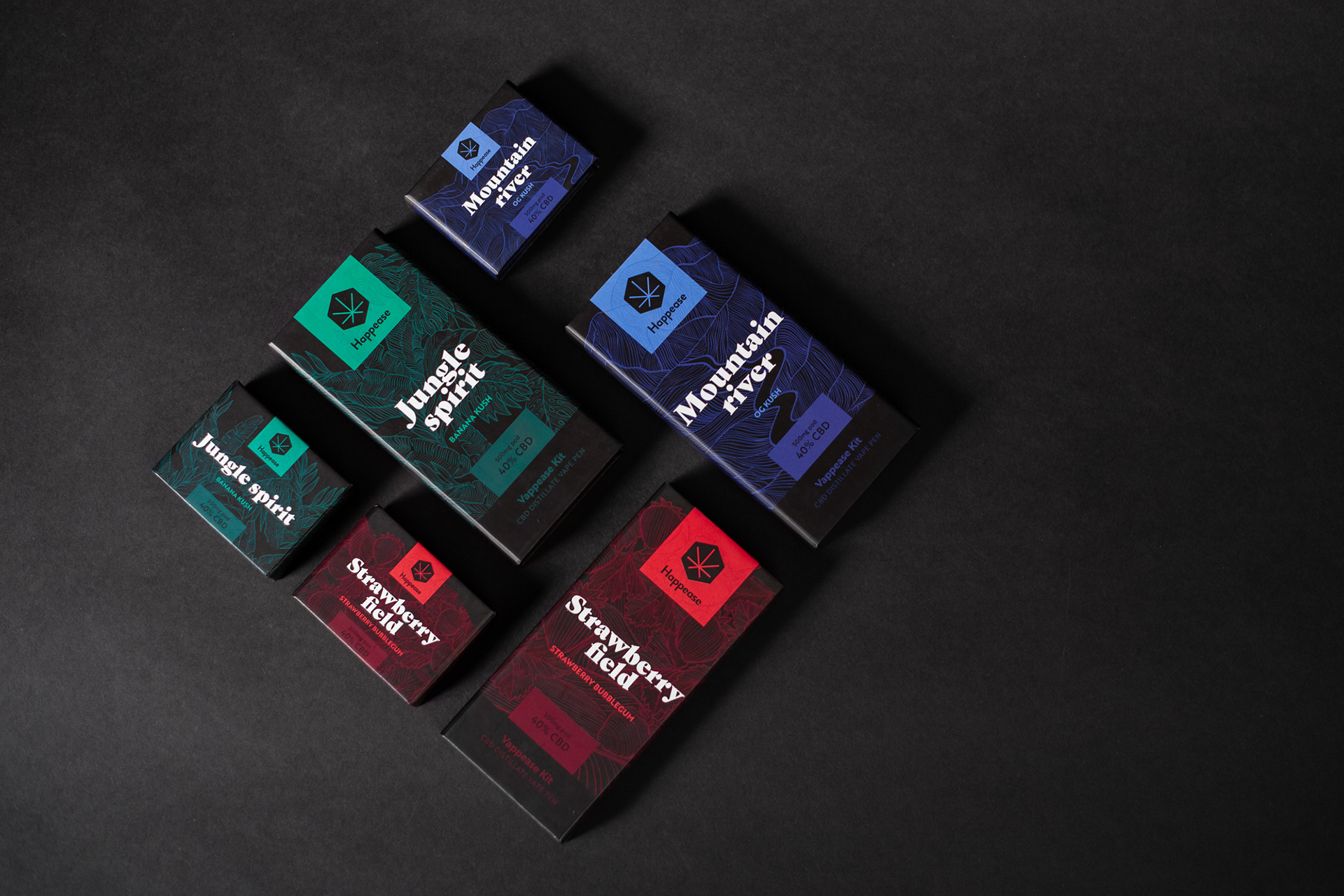 Andreea Bora design Happease CBD oil vape packaging design