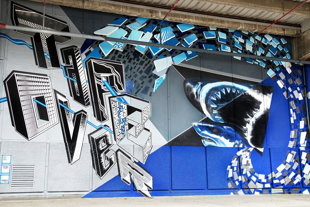 Tape Art Created By Tape Over International Tape Art Crew Mural Fest Berlin