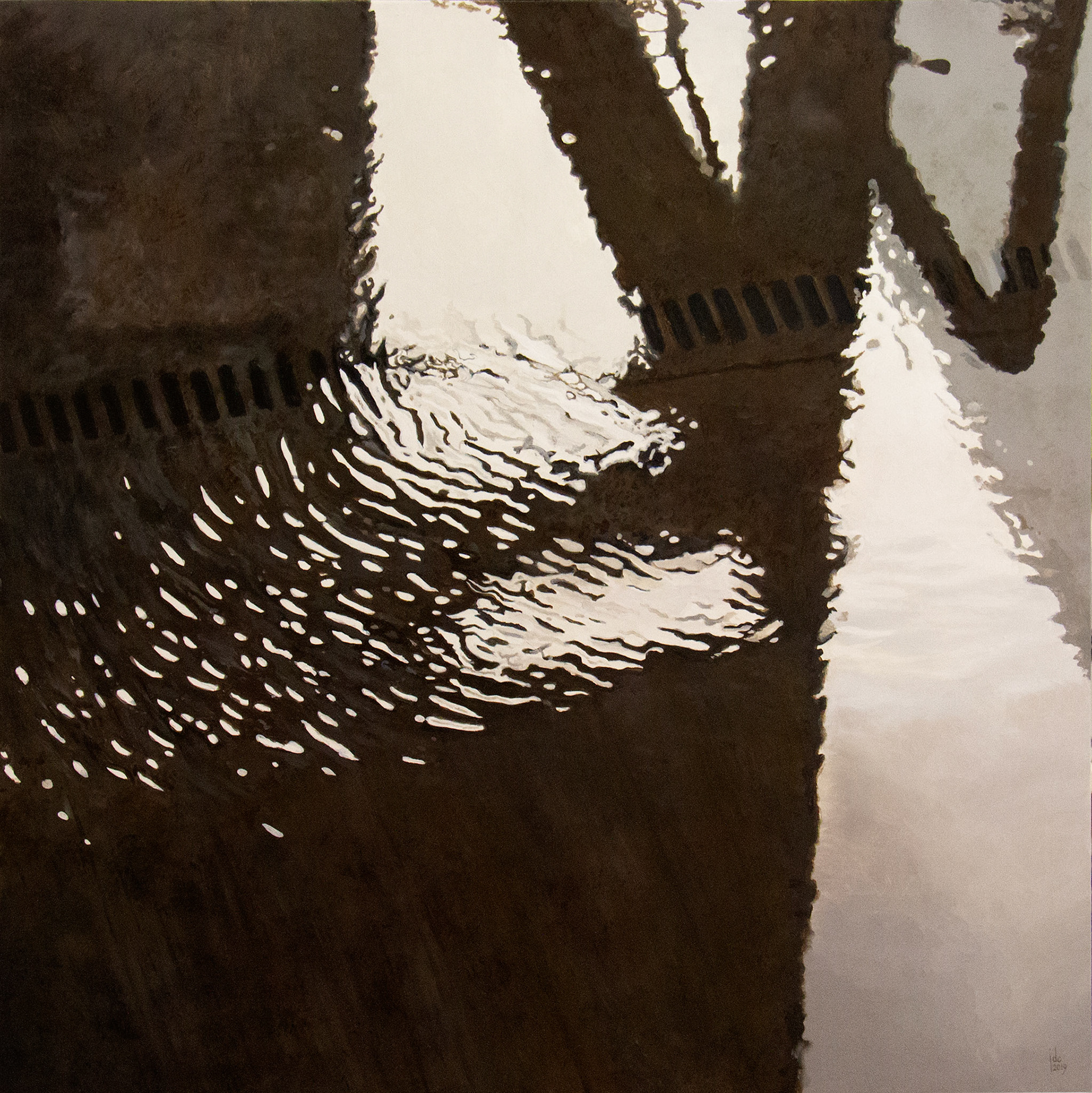 Ripples Of A Dying Industry - oil on panel - 80 x 80 cm