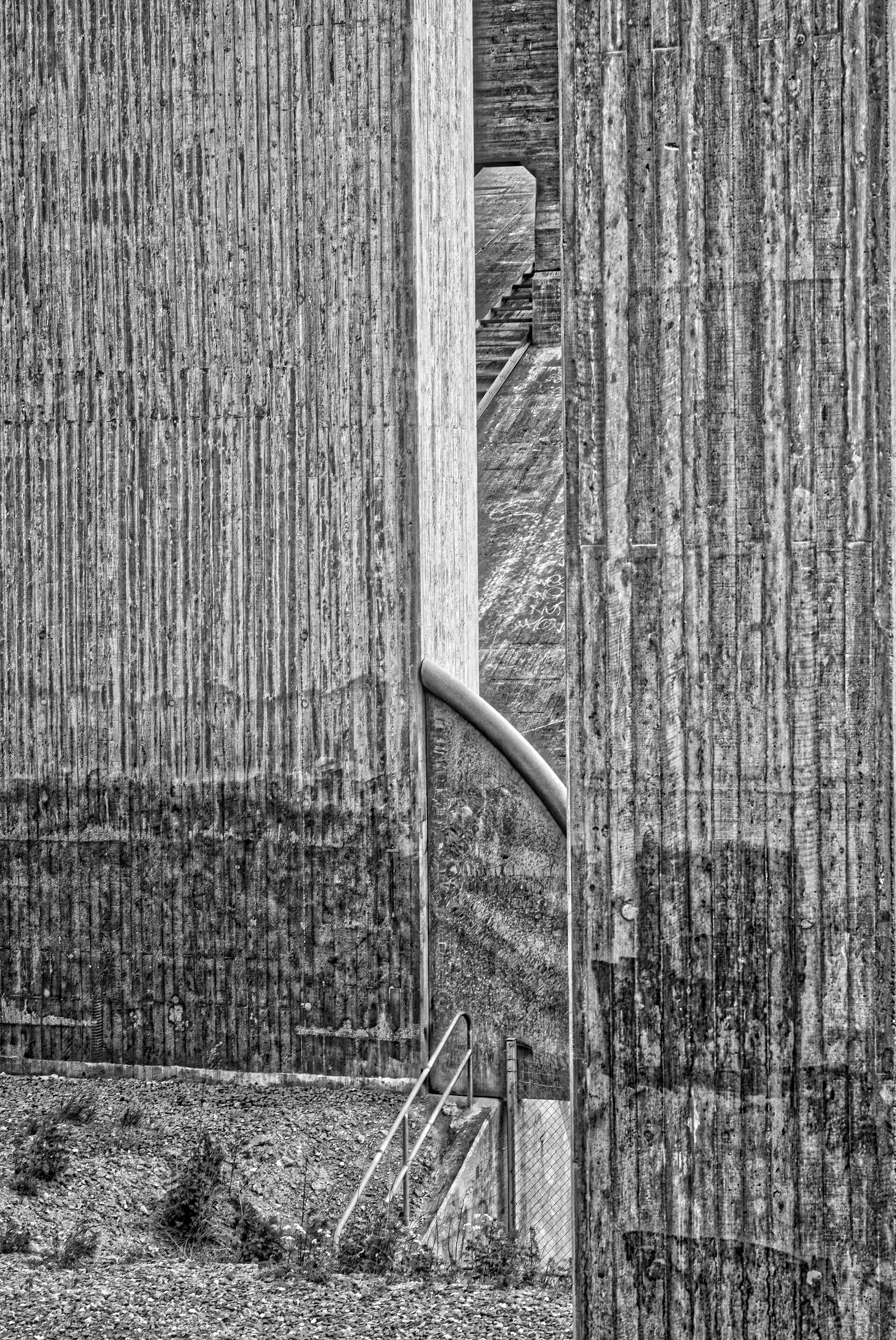 Detail of concrete bridge underpass