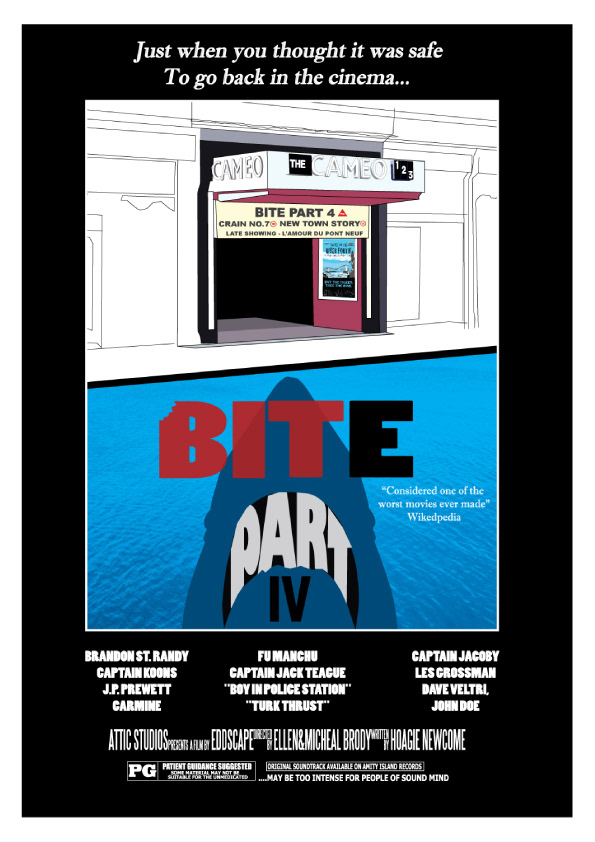 Bite Part IV - The Cameo cinema, Edinburgh, Edinburgh, Scotland, Movie Poster Art, Giclee Print, Wall Art, made up movies, pop culture, local history, landmarks, jaws