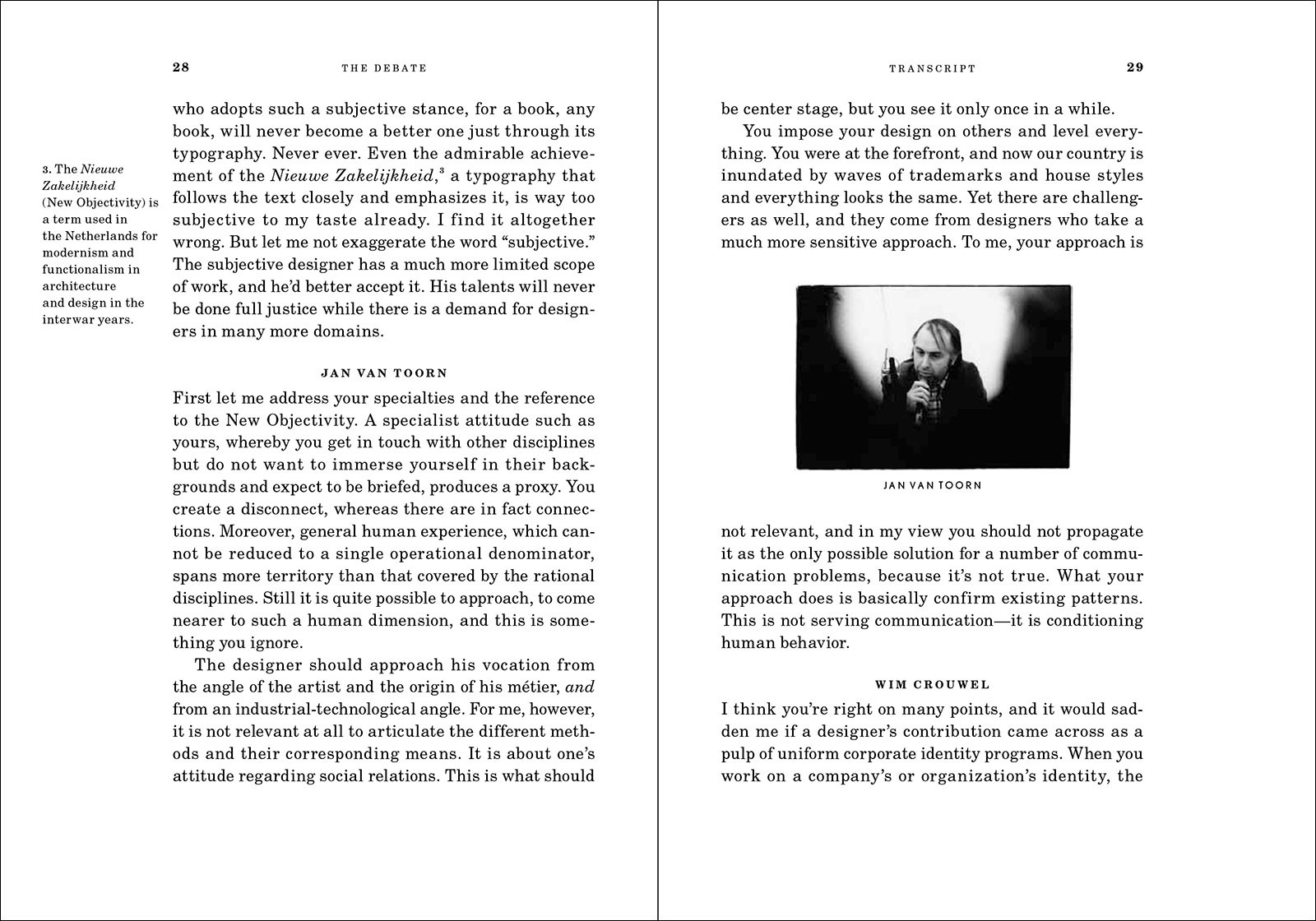 Inside spread, debate transcript
