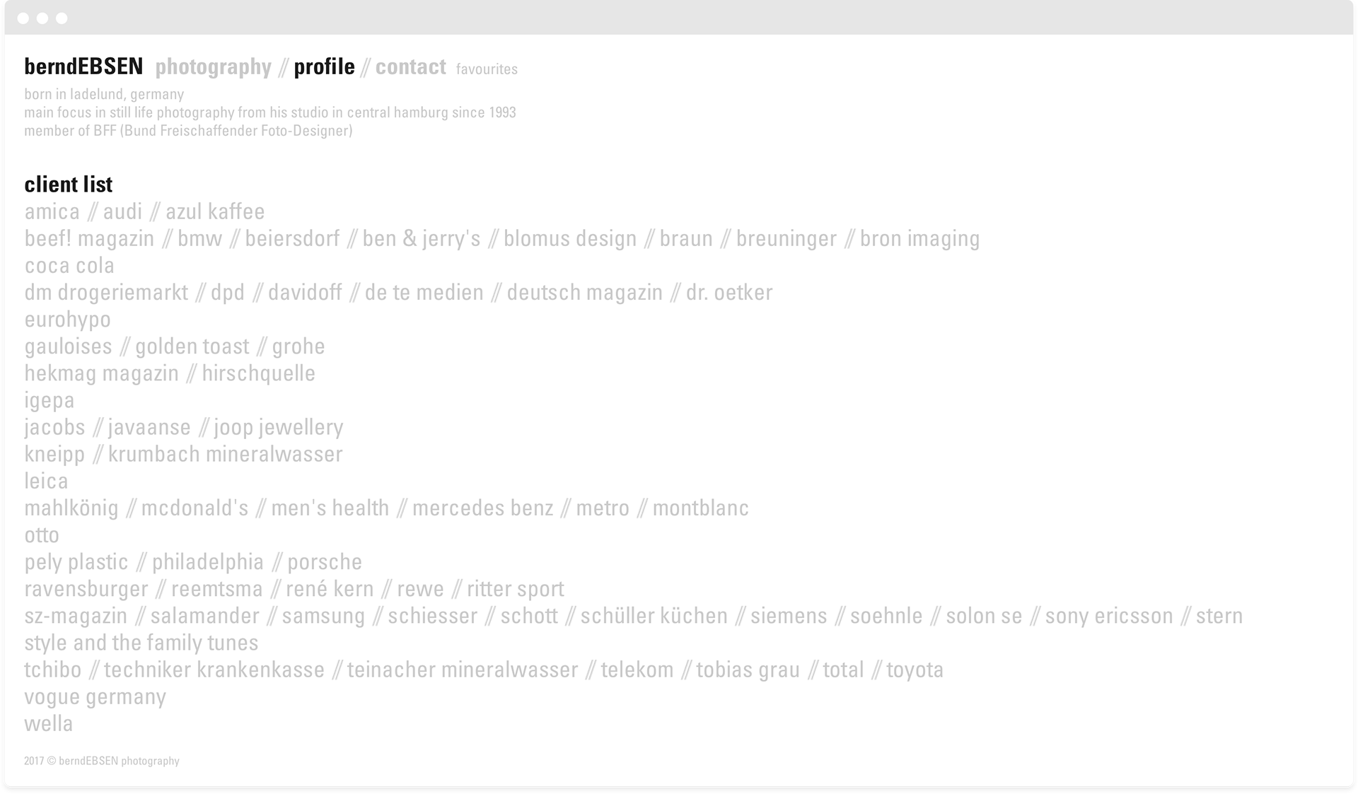 Kurzprofil und Kundenliste