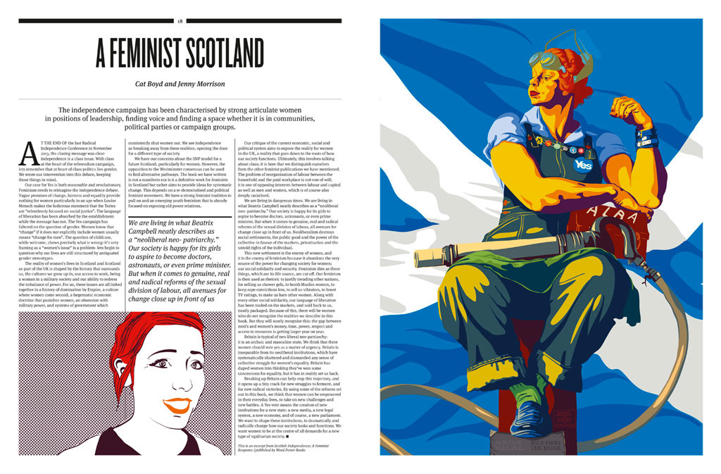 Magazine double page spread for Bella Caledonia