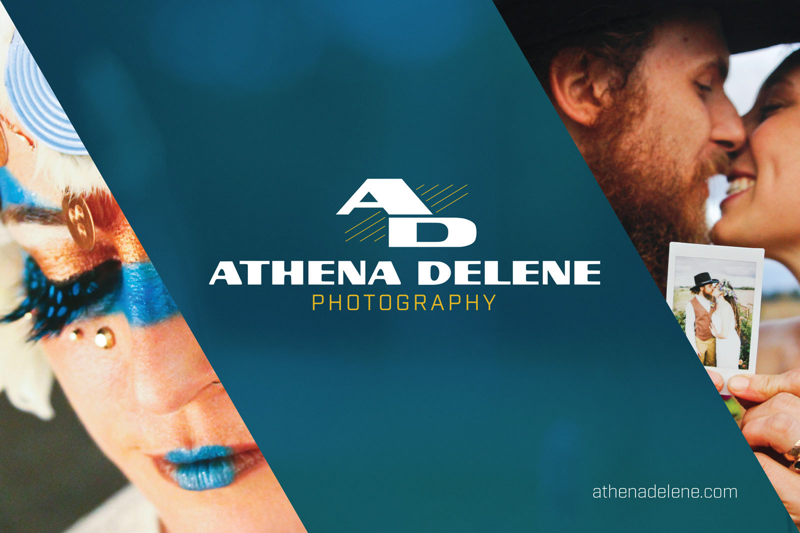 Branding and logo design for Athena Delene Photography advertisement