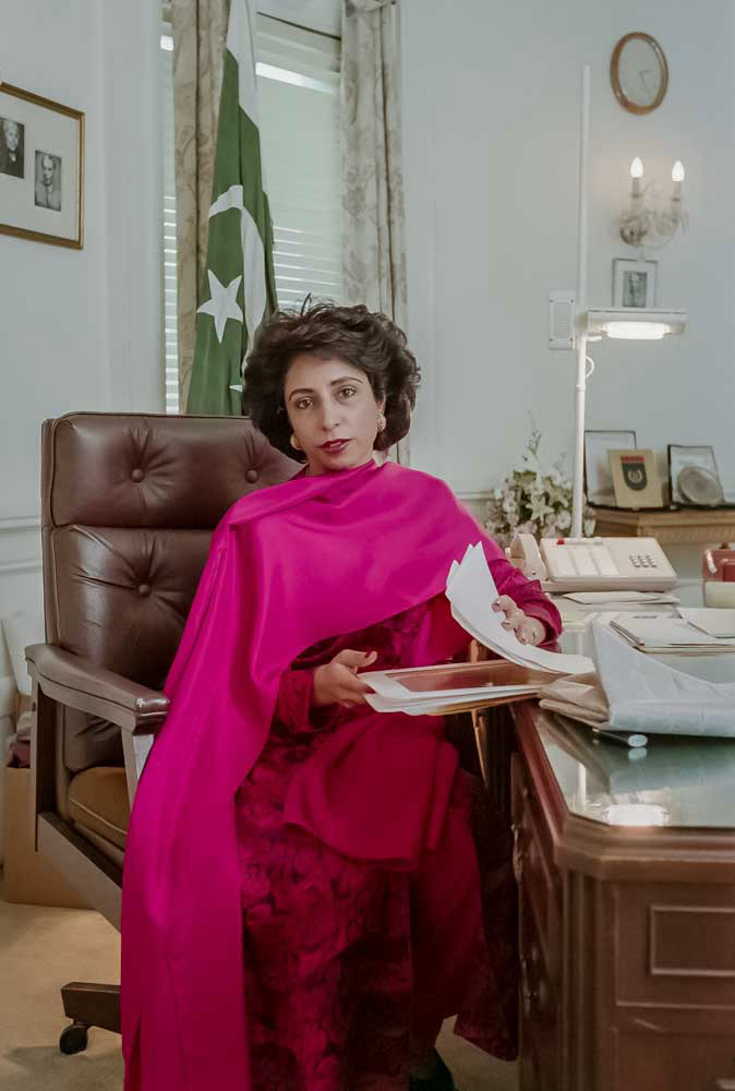 Maleeha Lodhi, Pakistani Ambassador to the U.S. in her embassy office, March 31, 1994