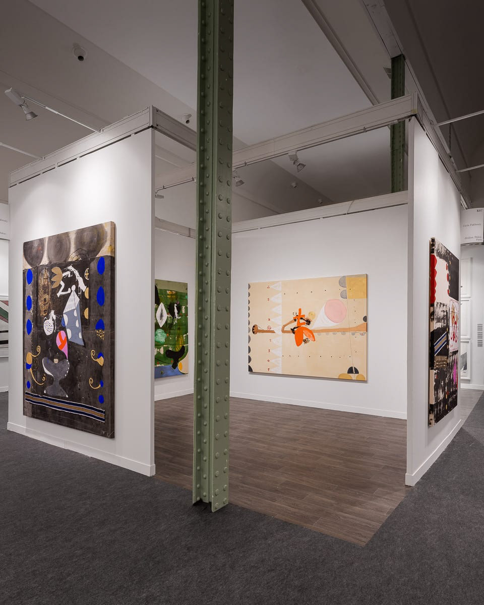 Stand Galerie Cécile Fakhoury, Abidjan - Dakar - Paris, solo show Ouattara Watts à la FIAC 2019, Paris. Photographie G. Copitet