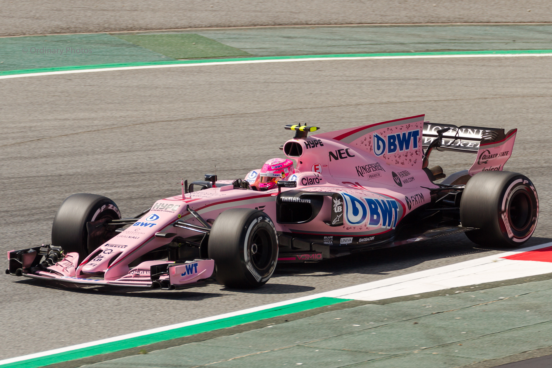 Esteban Ocon in de Force India tijdens de Formula 1 2017 Spanish Grand Prix