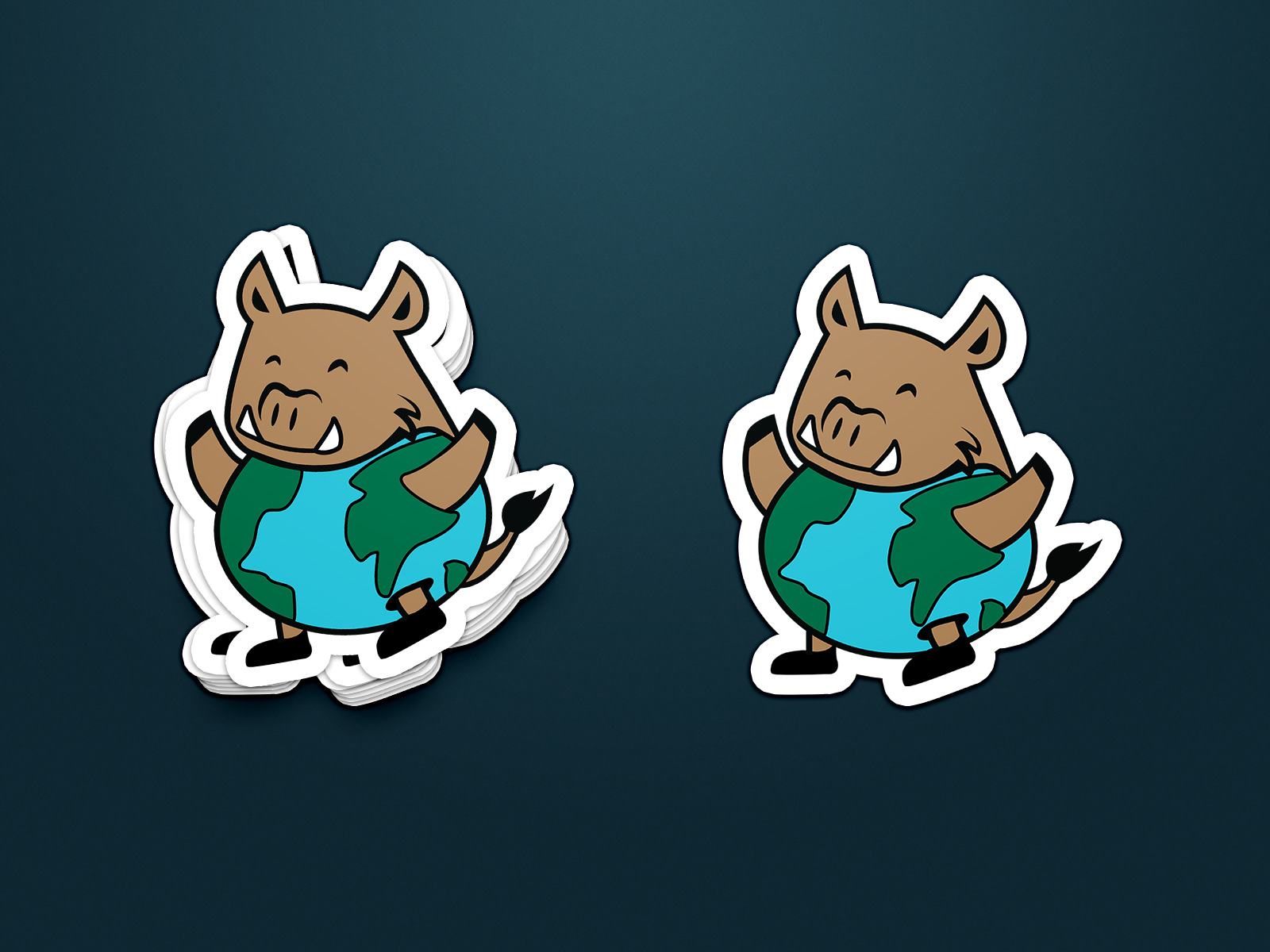 Vinyl Stickers of Earth Day Porcellino