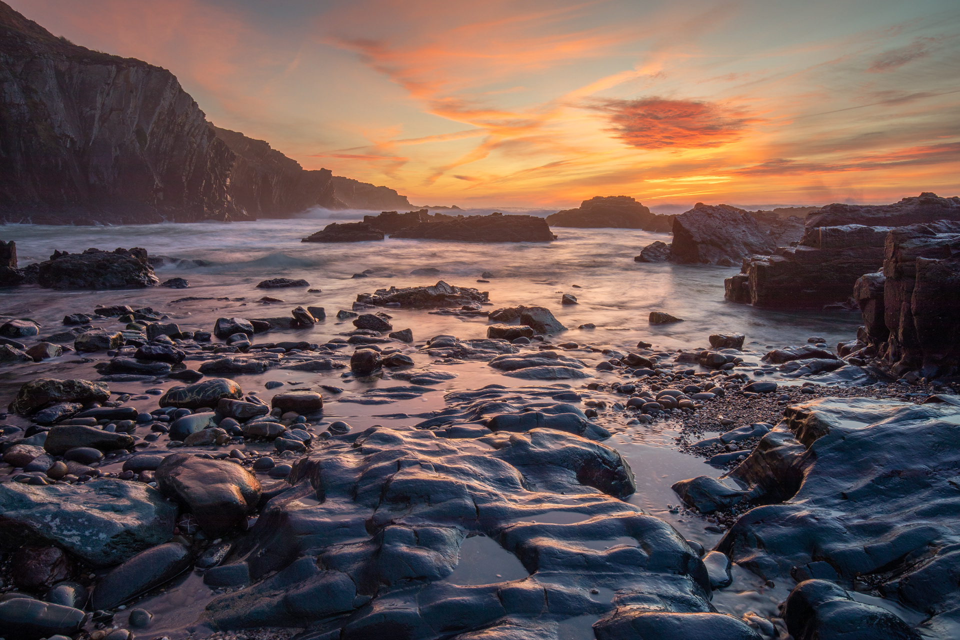 Mystisicher Sonnenuntergang am Atlantik, Portugal