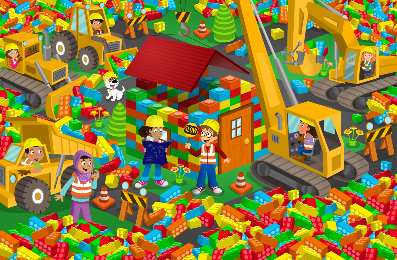 "Summer Block Party" Poster; Illustration and Design; © Houston Public Library