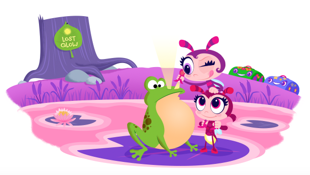 "Dazzle Finds Her Glow!" interior illustration; Illustration and Design; © Hallmark Cards, Inc.