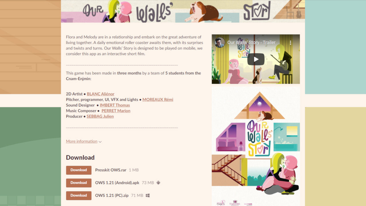 itch.io page layout