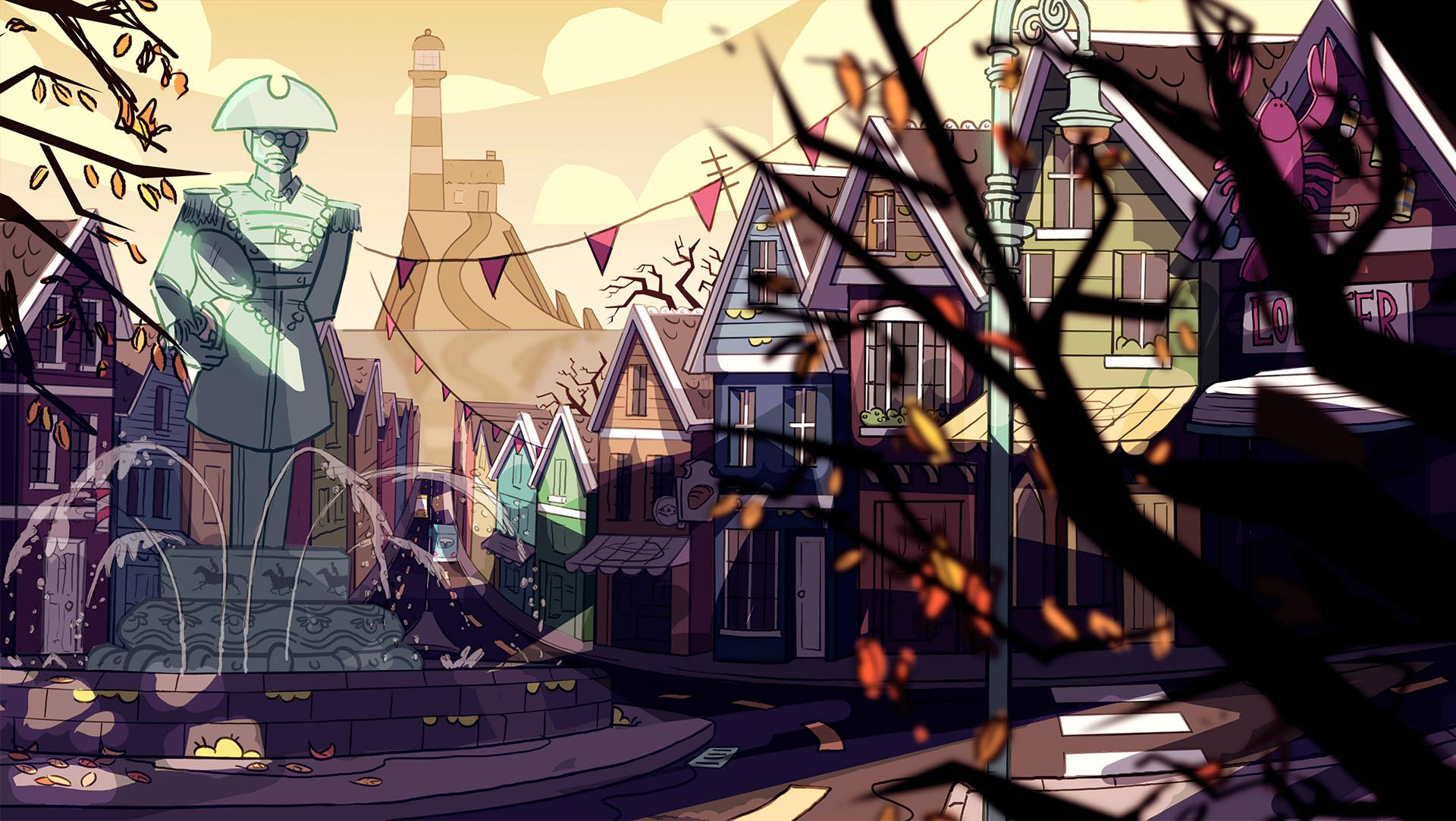 Development art for animated TV series later pitched at Cartoon Springboard.