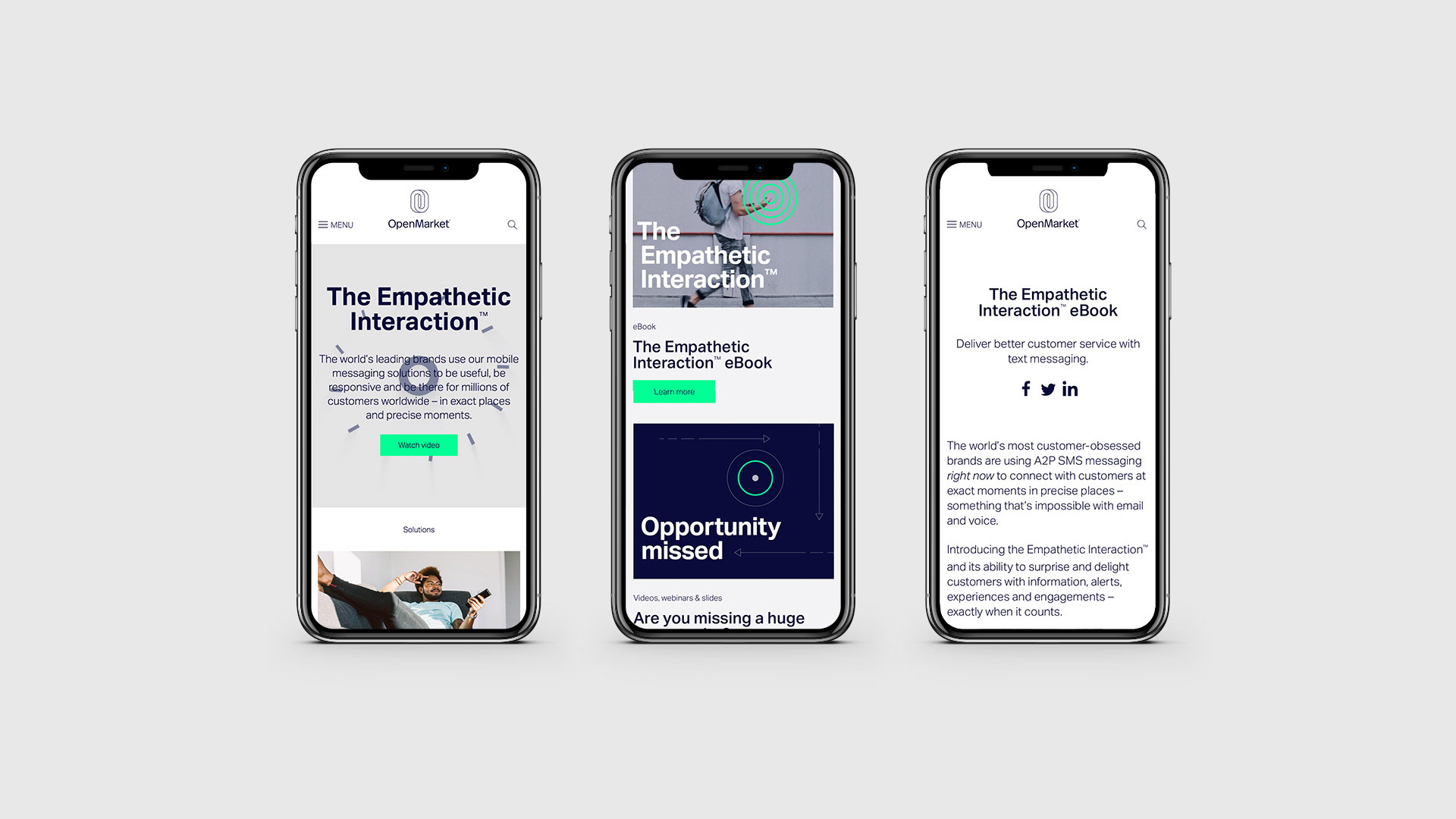 OpenMarket mobile site experience