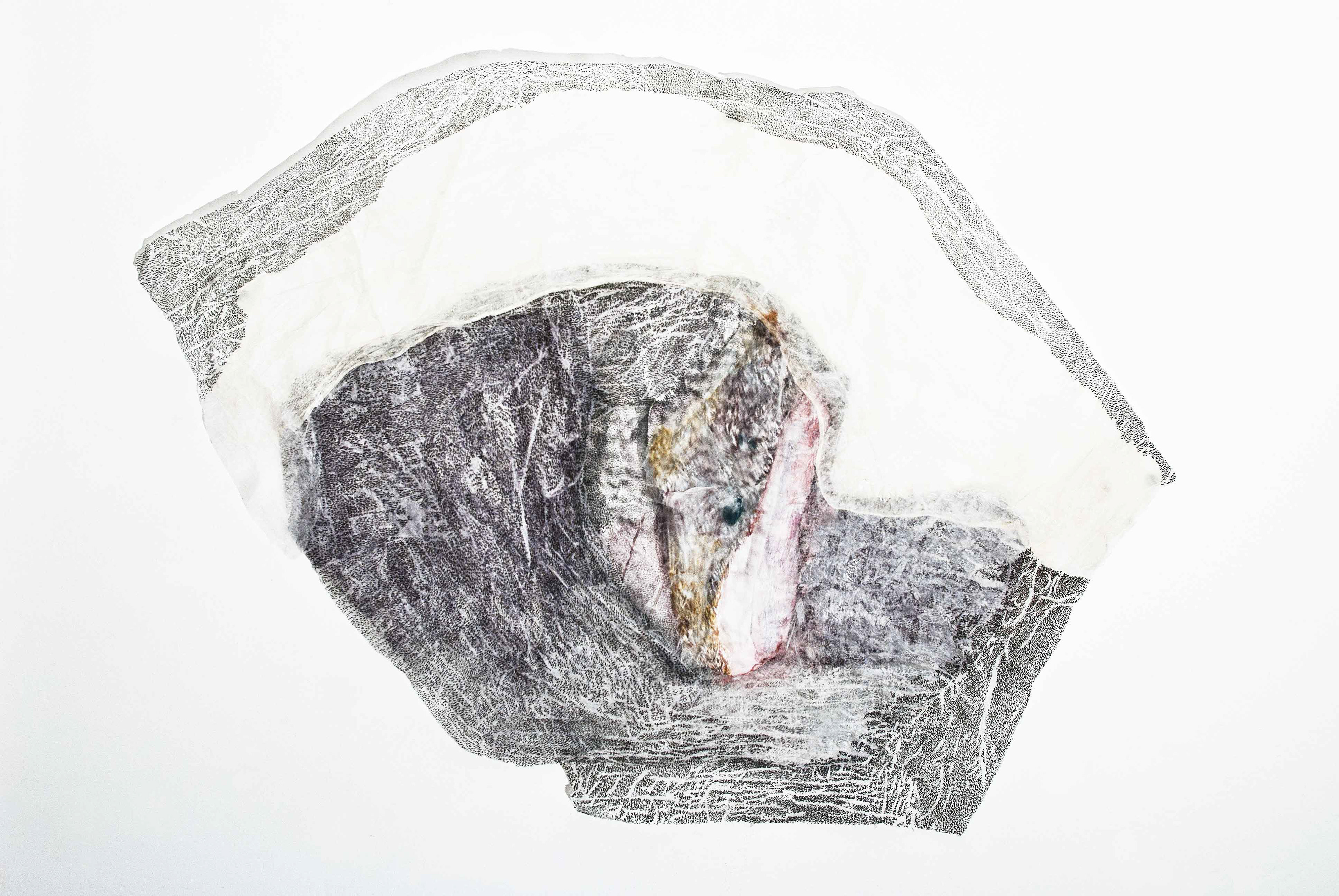 Migration IV 2013 116x137cm/ shaped paper/ mixed media