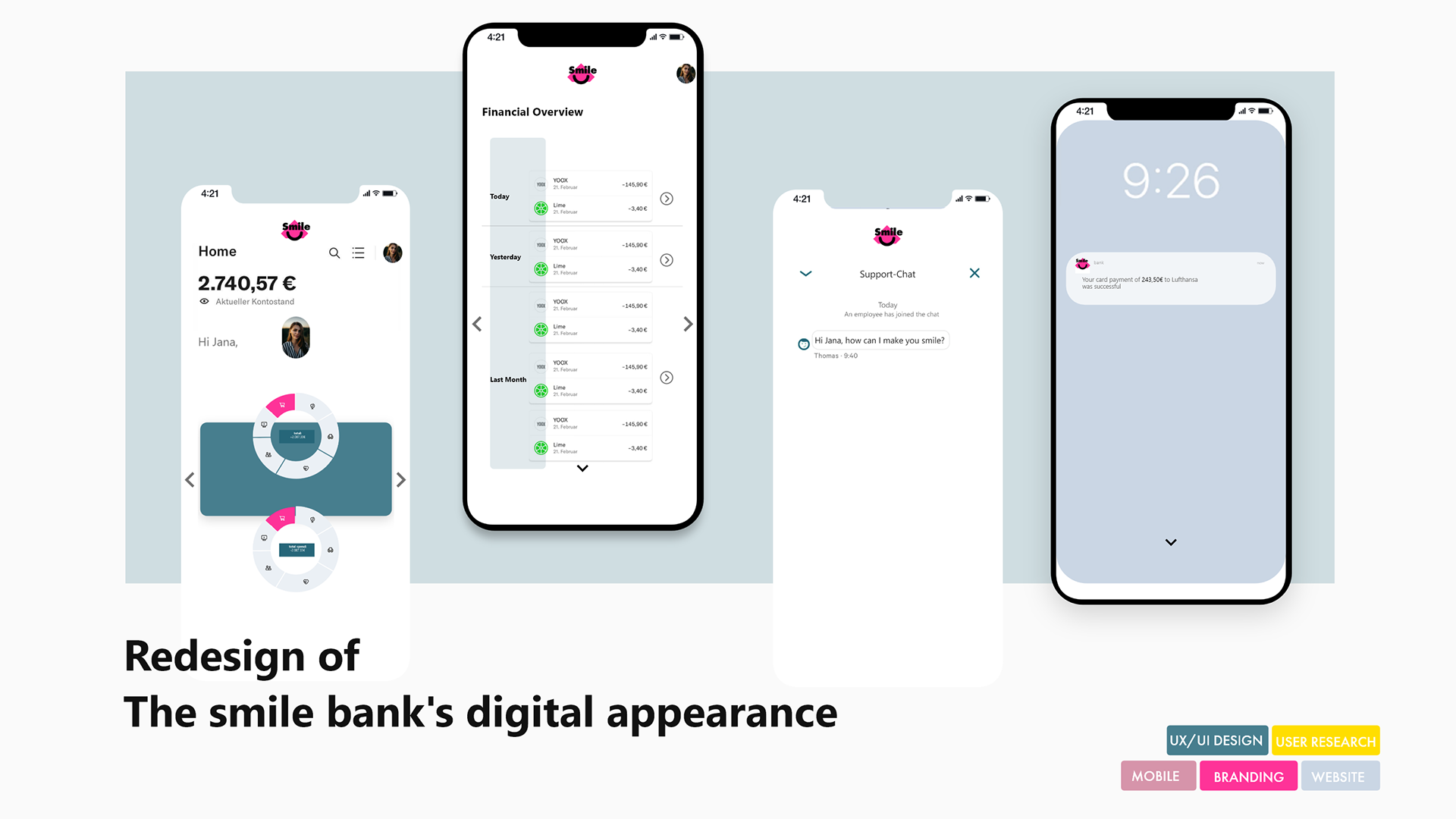 Redesign of the Smile bank's digital appearance - Project Mockup