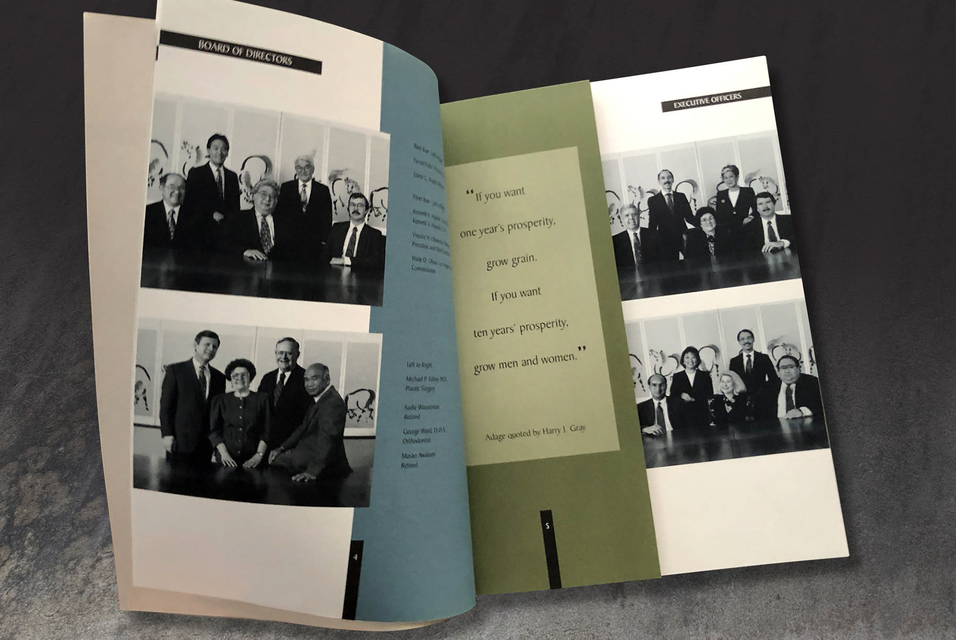 executive profiles featuring half spreads