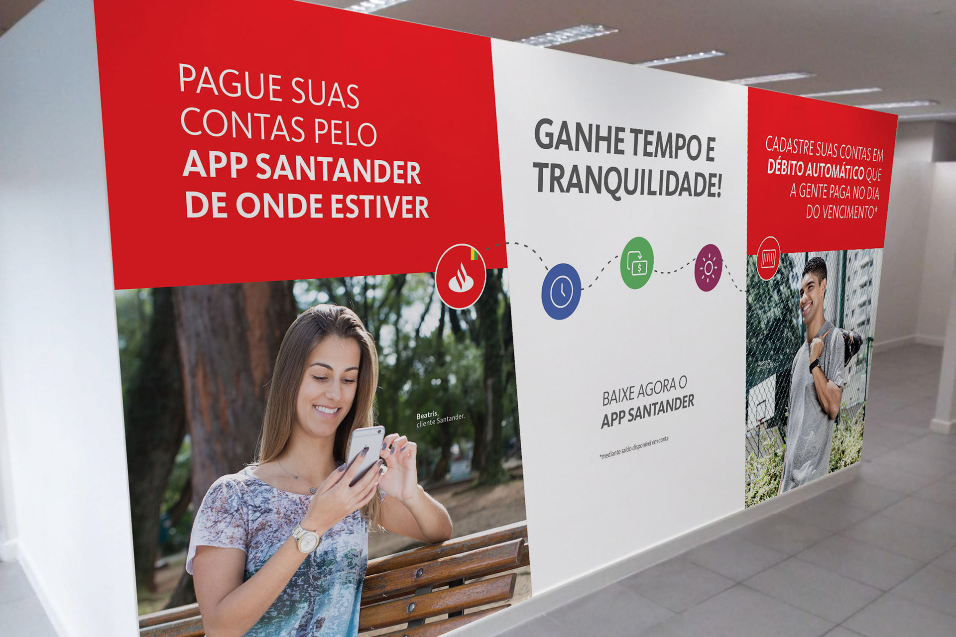 Informação sobre APP, em paredes ou biombos, próximo aos caixas