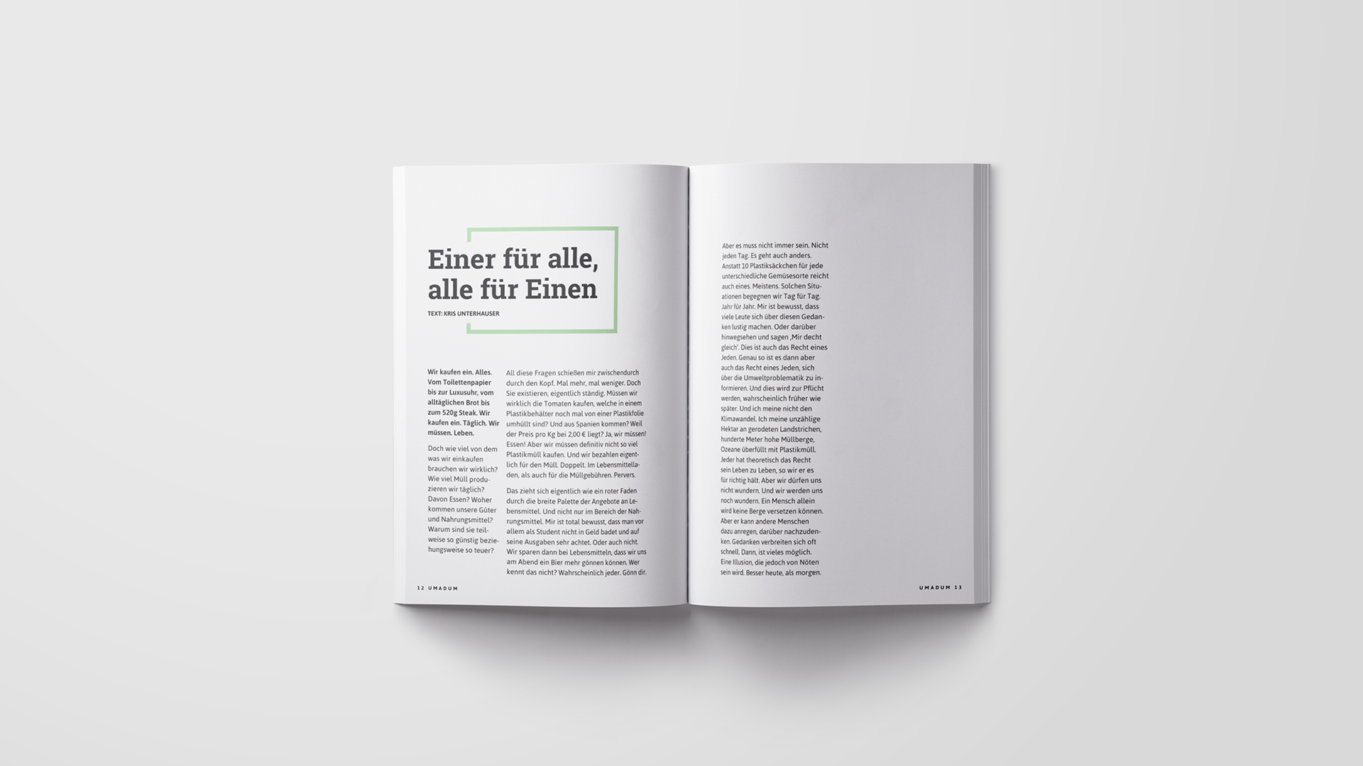 umadum, ausgabe 21, Editorial Design, Ansicht Innenseiten