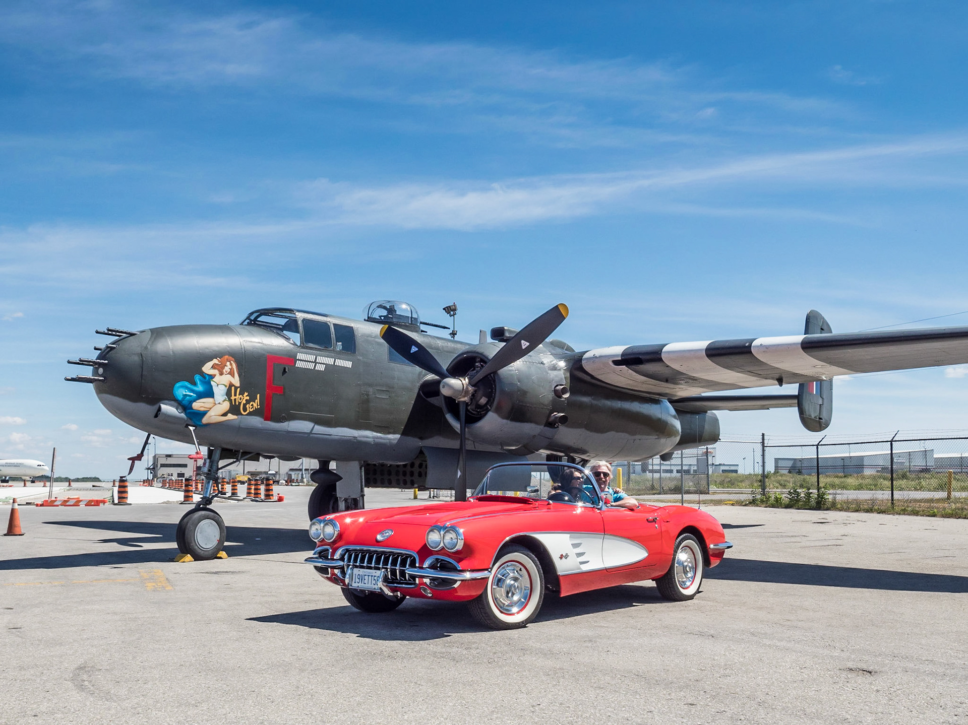 Vintage Wheels and Wings - Corvette and B25