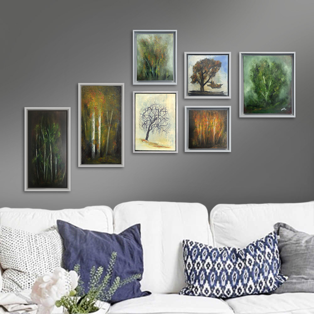 Original abstract tree paintings by James Rooney