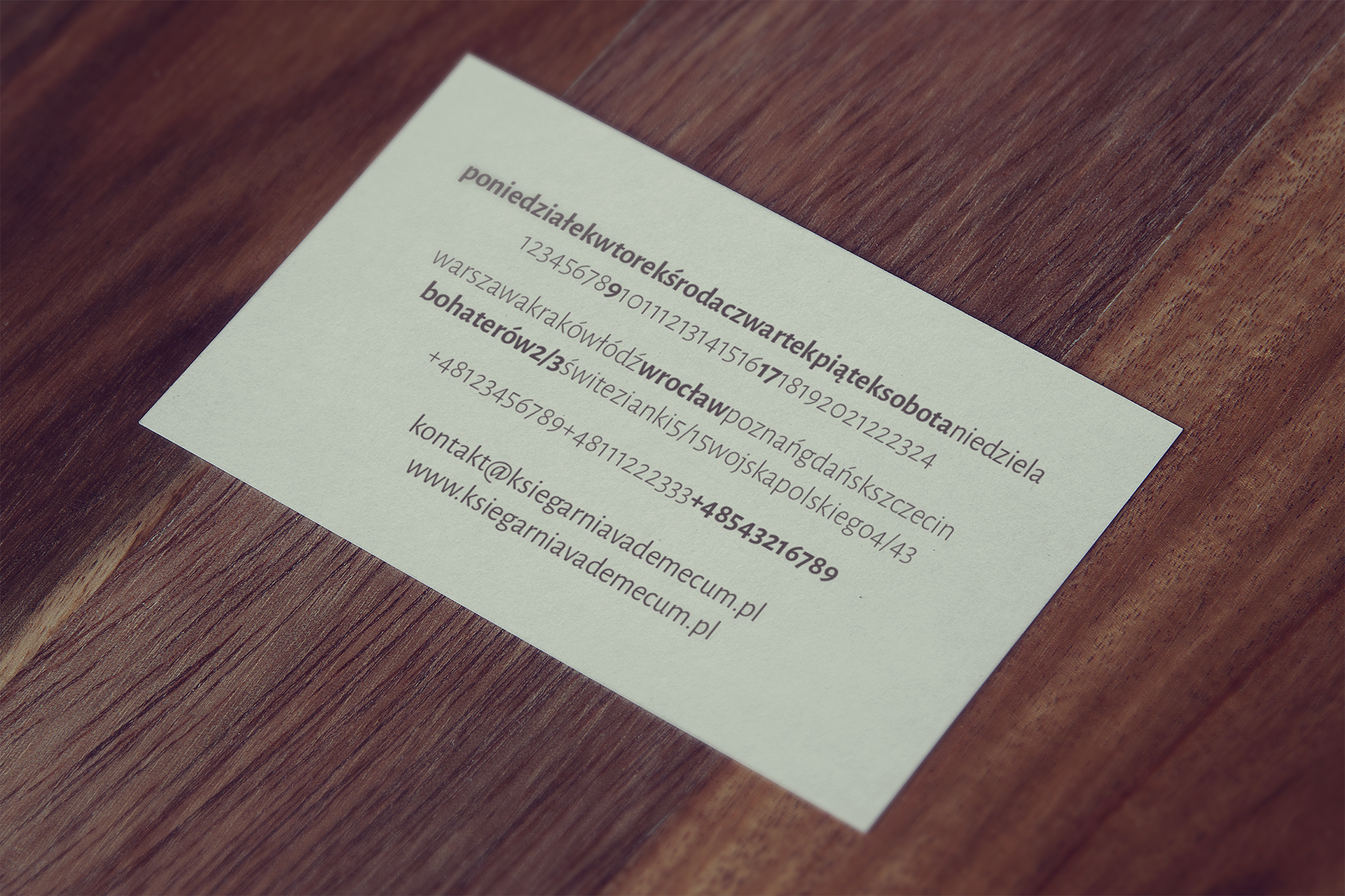 Jedrzej Cieslak Graphic Designer Vademecum Bookstore Fictitious
