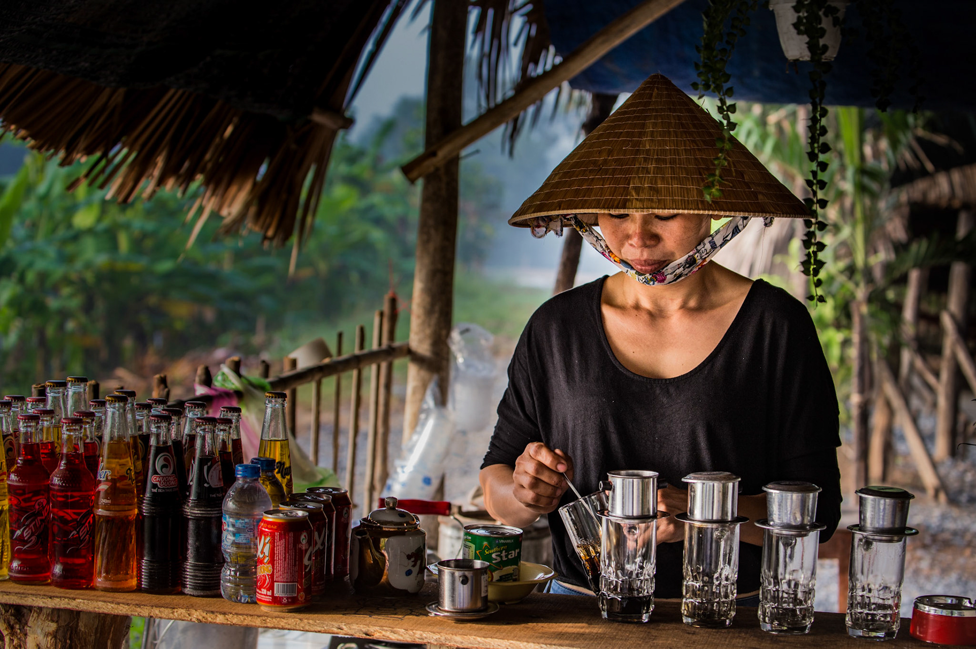 Cafe on rice fields. Vietnam. 