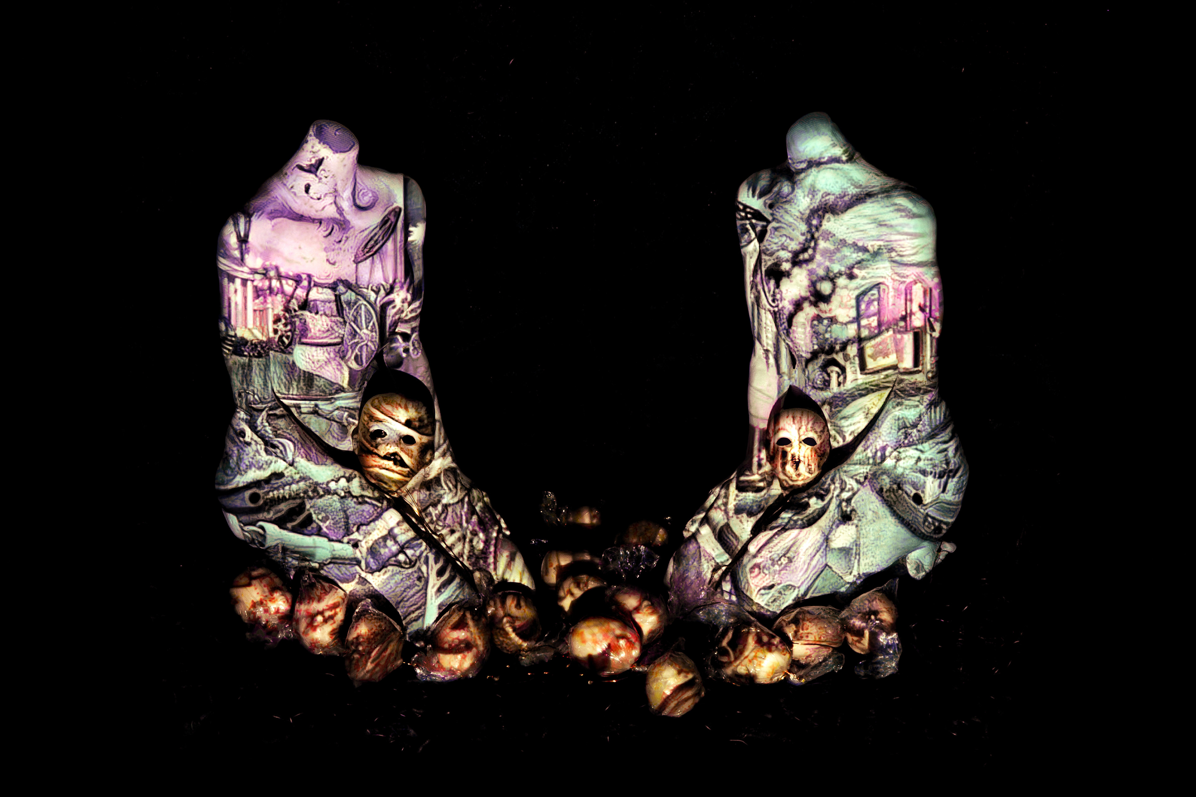 'Two Figures' - Sculpture and Projections