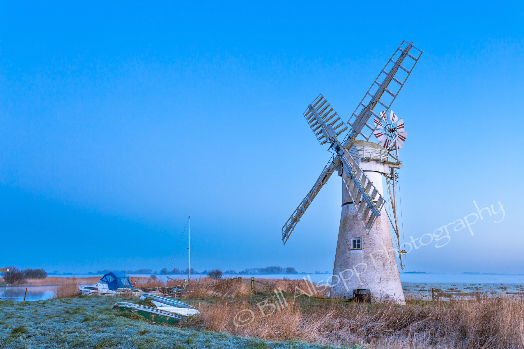 Thurne Mill, known locally as Morse's Mill, on a frosty morning.