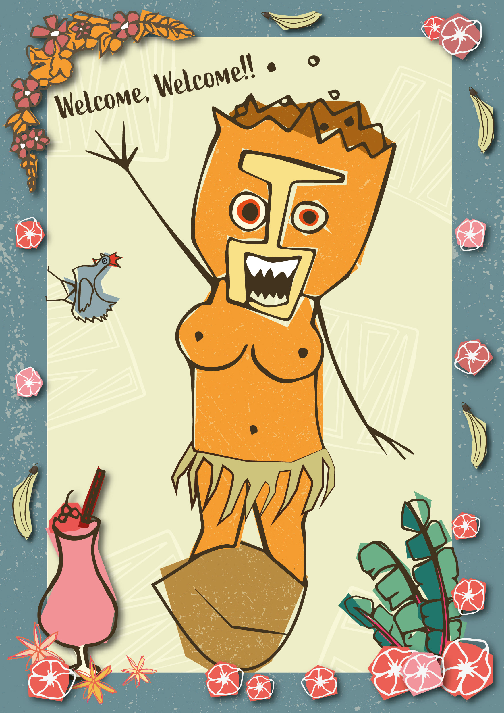 Hermaphrodite Main Character 1, 2, 3, TIKI TIKI!! POP UP BAR 2019