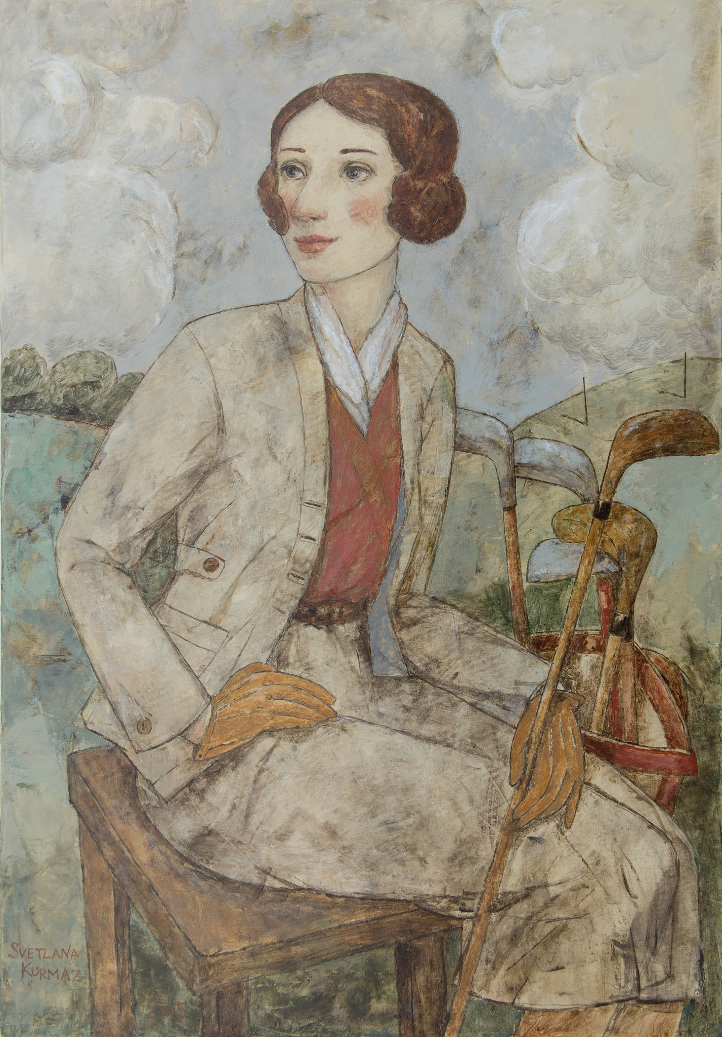 LADY GOLGER, oil on canvas, 100x70cm.