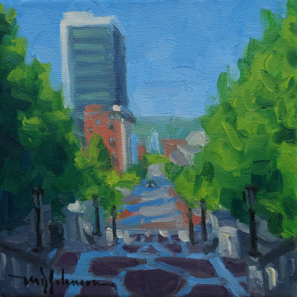 Summer on the Terrace (2019) - 6x6 - Sold