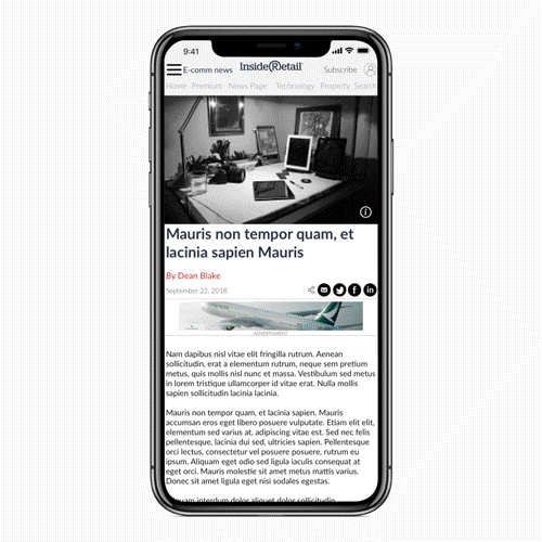 swipe feature for premium content selection