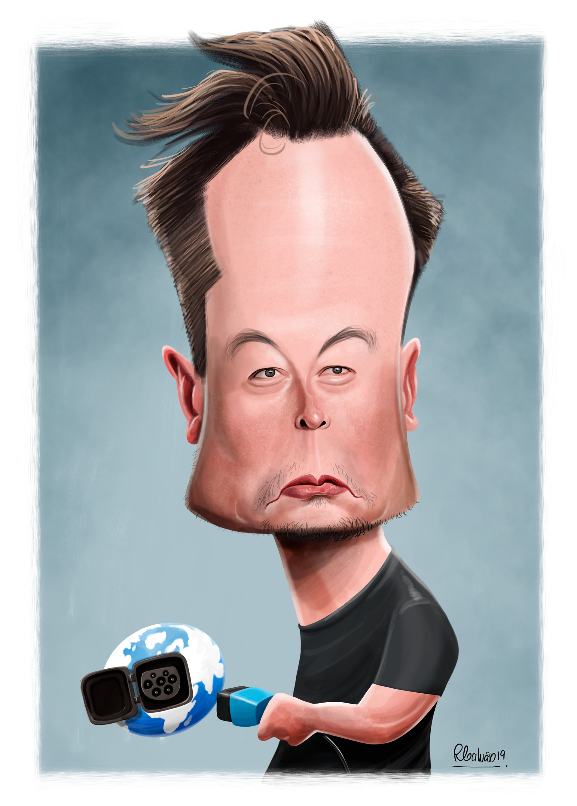 ricardo galvao - Elon Musk Caricature