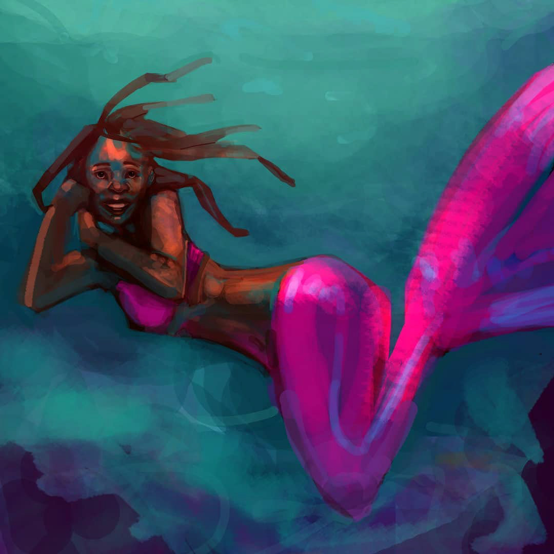 Mermaid drawn during Mermay.