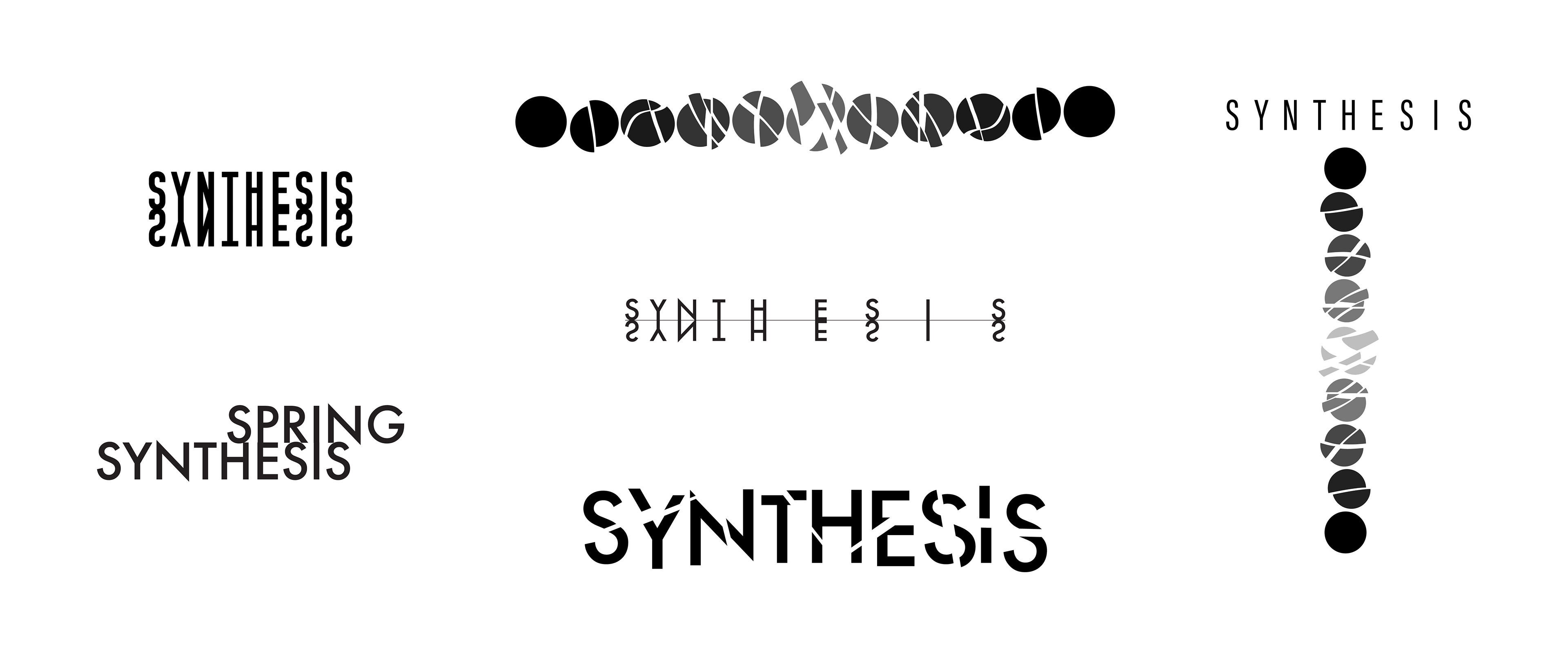 Six initial SynThesis logo ideas